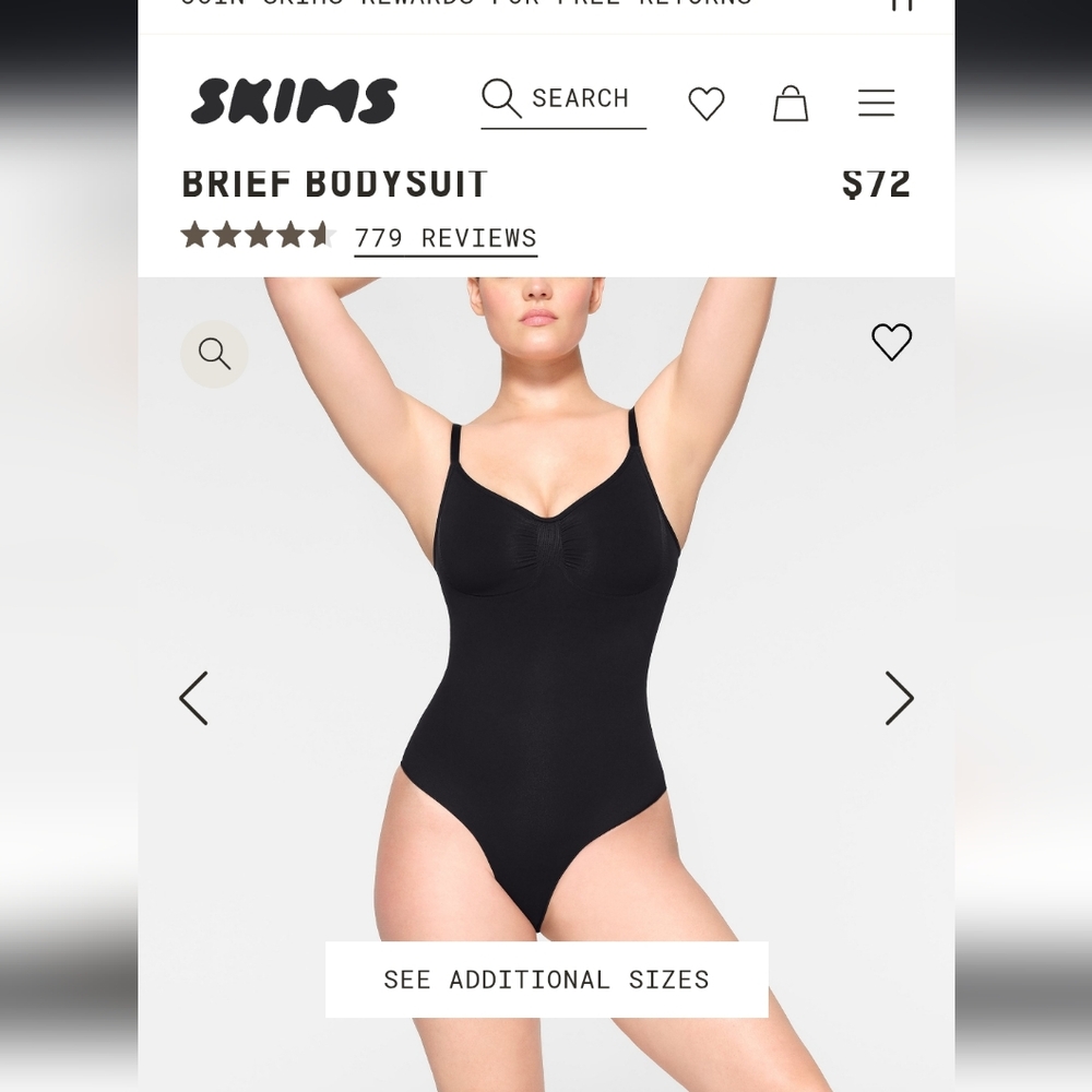 SKIMS Scupting Brief Bodysuit in Onyx S/M